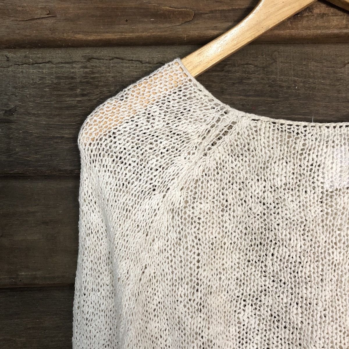 Vintage Japan Mesh Net Crochet White Cardigan Knitwear #7173 Size US L / EU 52-54 / 3 - 9 Thumbnail