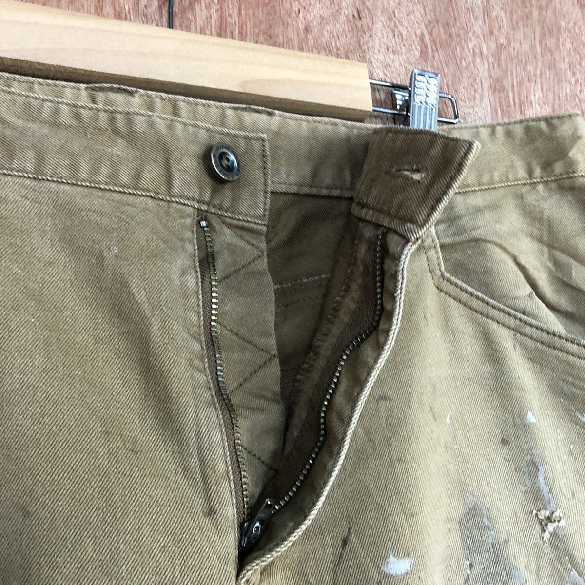 Japanese Brand DLL Fine Assists paint Brown Multipocket Cargo Pants #c894 Size US 35 - 11 Thumbnail