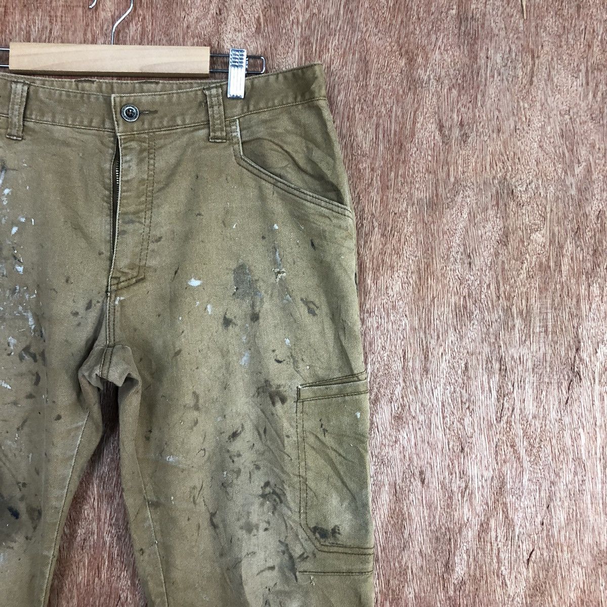 Japanese Brand DLL Fine Assists paint Brown Multipocket Cargo Pants #c894 Size US 35 - 5 Thumbnail
