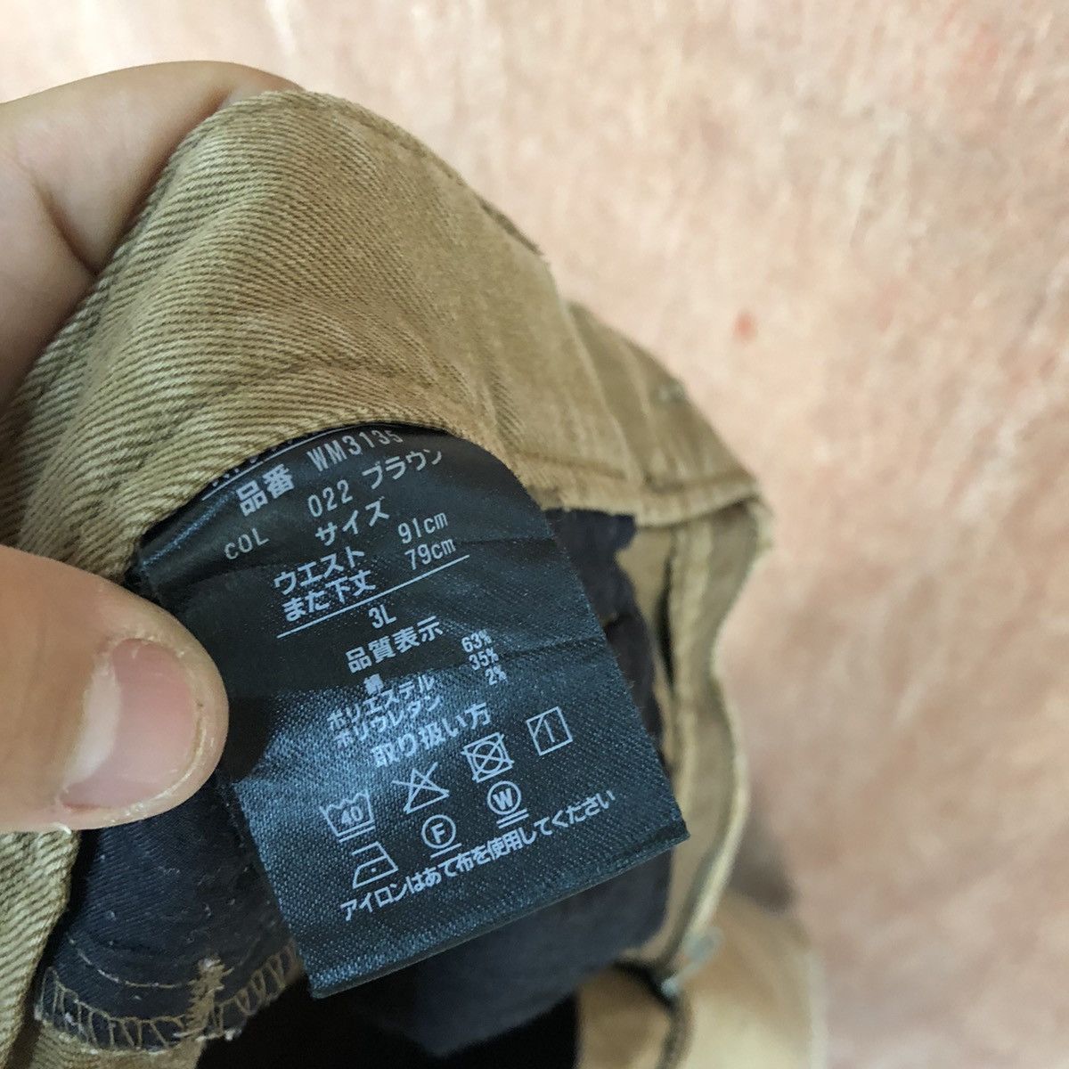 Japanese Brand DLL Fine Assists paint Brown Multipocket Cargo Pants #c894 Size US 35 - 19 Thumbnail