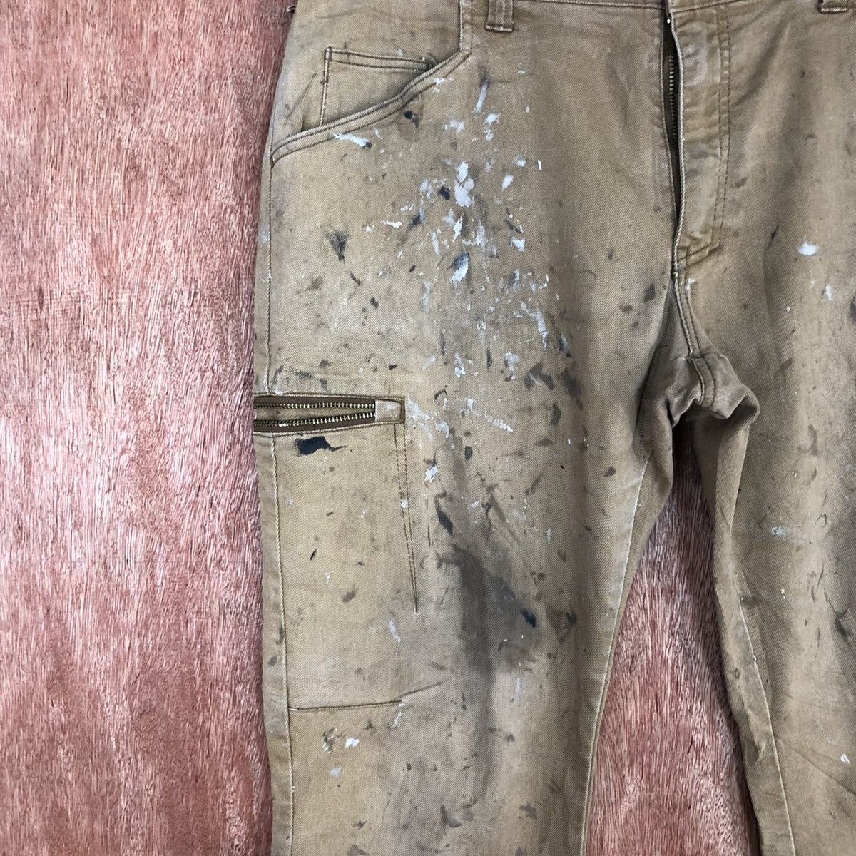 Japanese Brand DLL Fine Assists paint Brown Multipocket Cargo Pants #c894 Size US 35 - 7 Thumbnail