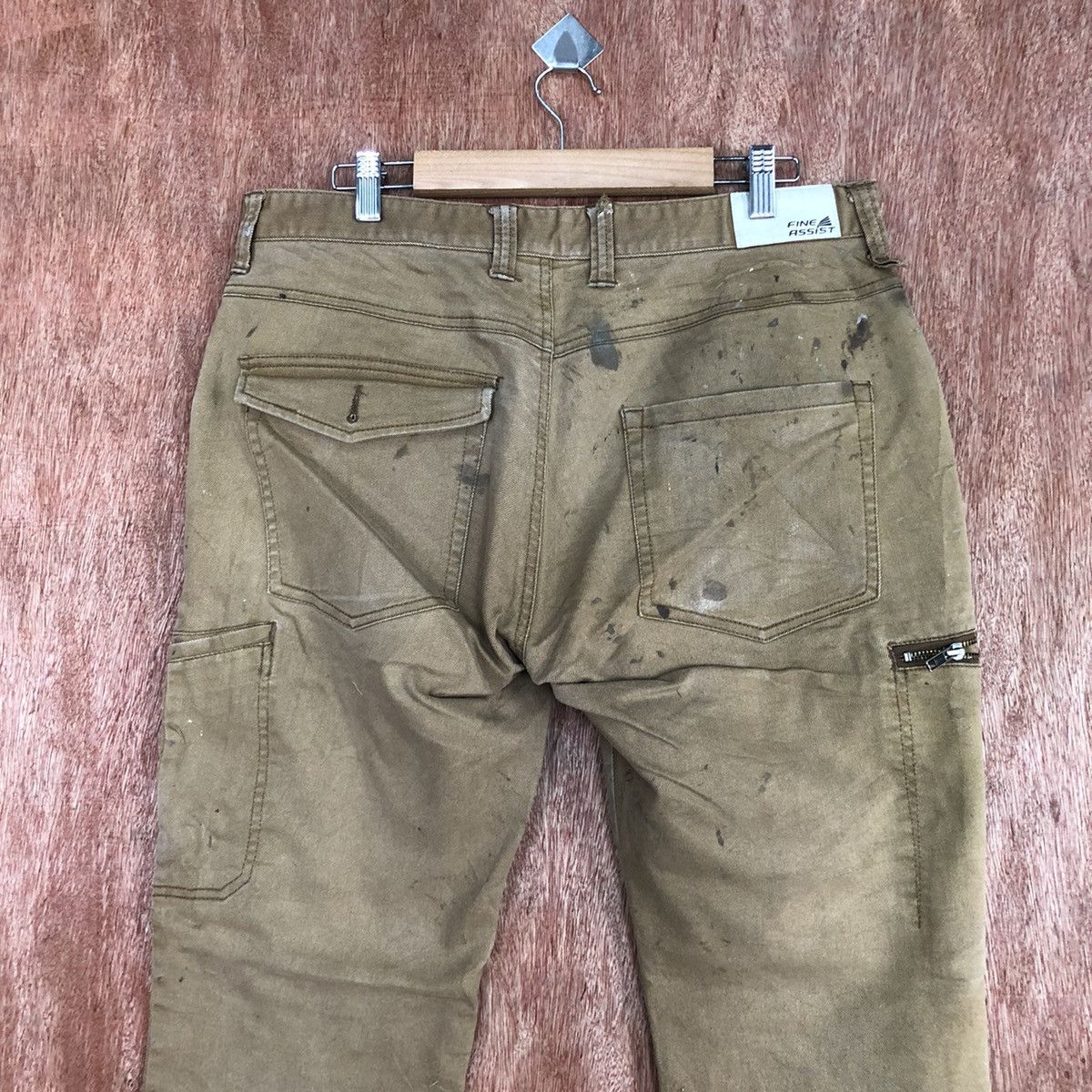 Japanese Brand DLL Fine Assists paint Brown Multipocket Cargo Pants #c894 Size US 35 - 13 Thumbnail