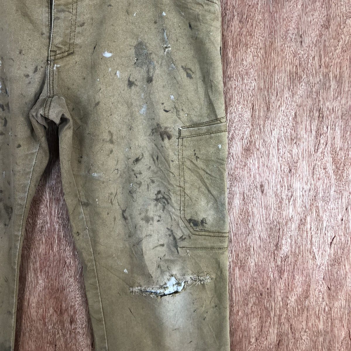Japanese Brand DLL Fine Assists paint Brown Multipocket Cargo Pants #c894 Size US 35 - 8 Thumbnail