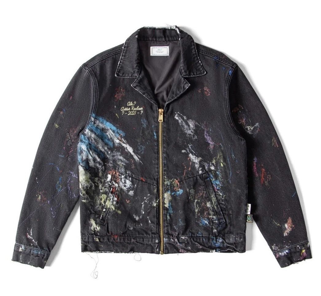 Advisory Board Crystals × Guess Black Denim Paint Jacket Medium Jean ABC? Artist Recluse Size US M / EU 48-50 / 2 - 3 Thumbnail