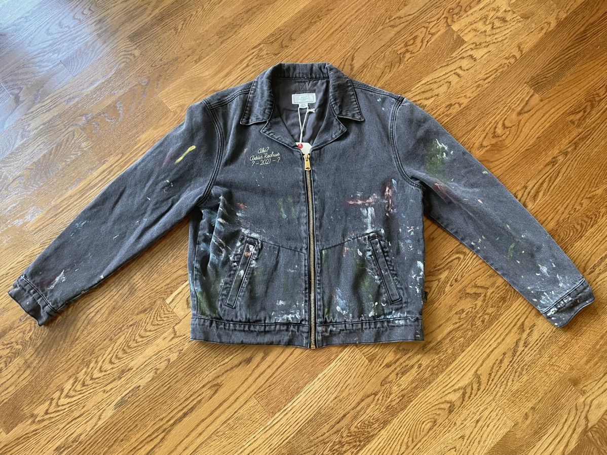 Advisory Board Crystals × Guess Black Denim Paint Jacket Medium Jean ABC? Artist Recluse Size US M / EU 48-50 / 2 - 6 Thumbnail