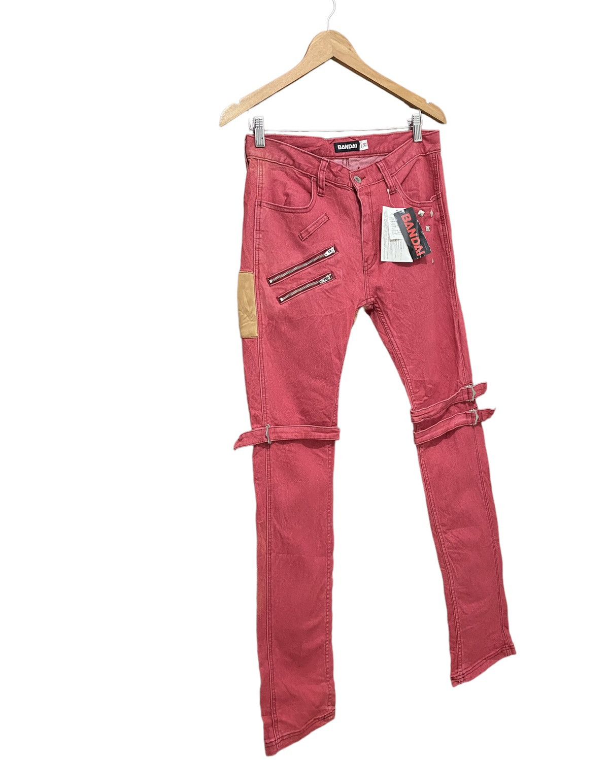 Anime NWT BANDAI BONDAGE PUNK STRETCH DENIM PANT MADE JAPAN Size US 28 / EU 44 - 1 Thumbnail