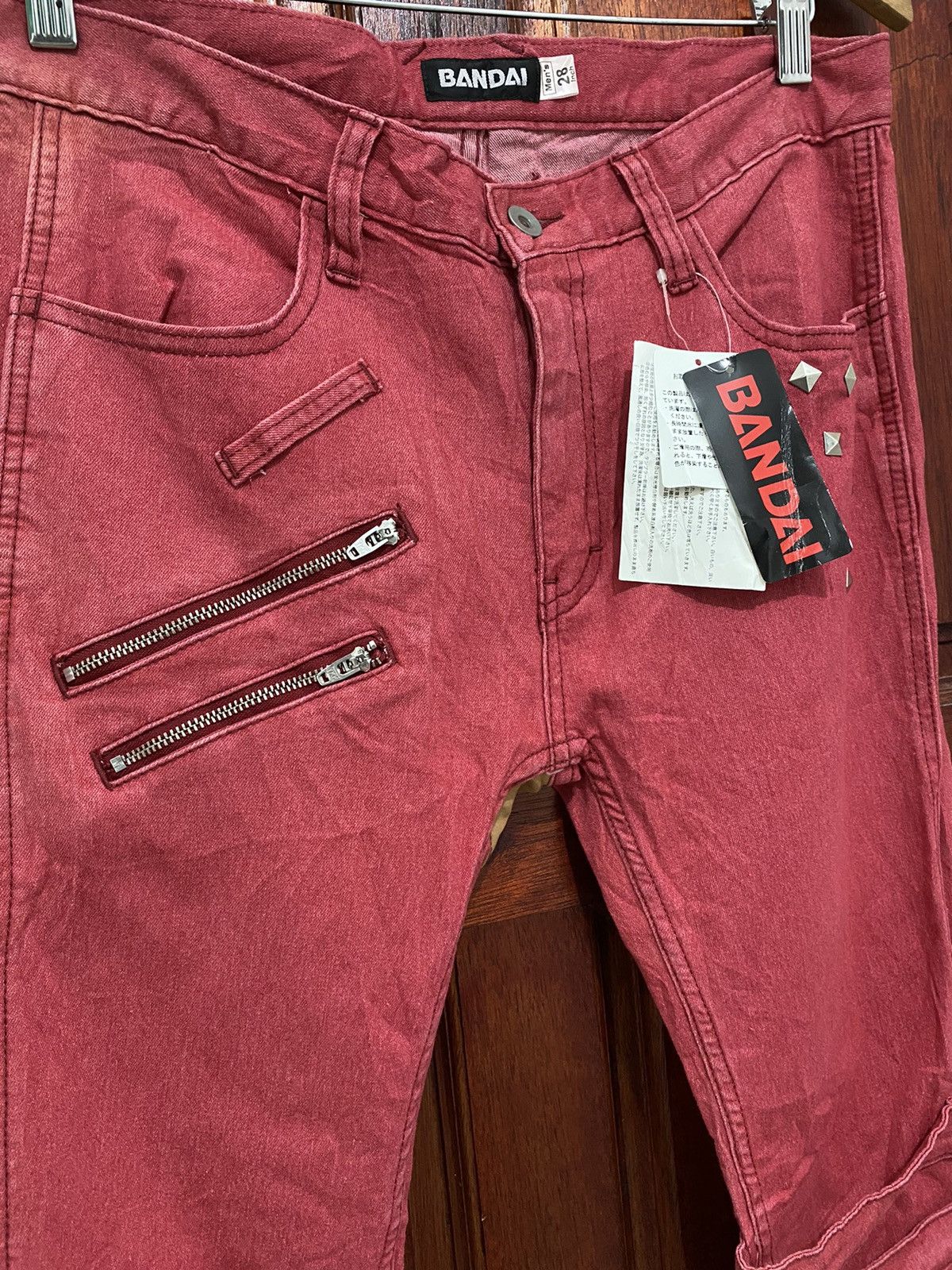 Anime NWT BANDAI BONDAGE PUNK STRETCH DENIM PANT MADE JAPAN Size US 28 / EU 44 - 3 Thumbnail