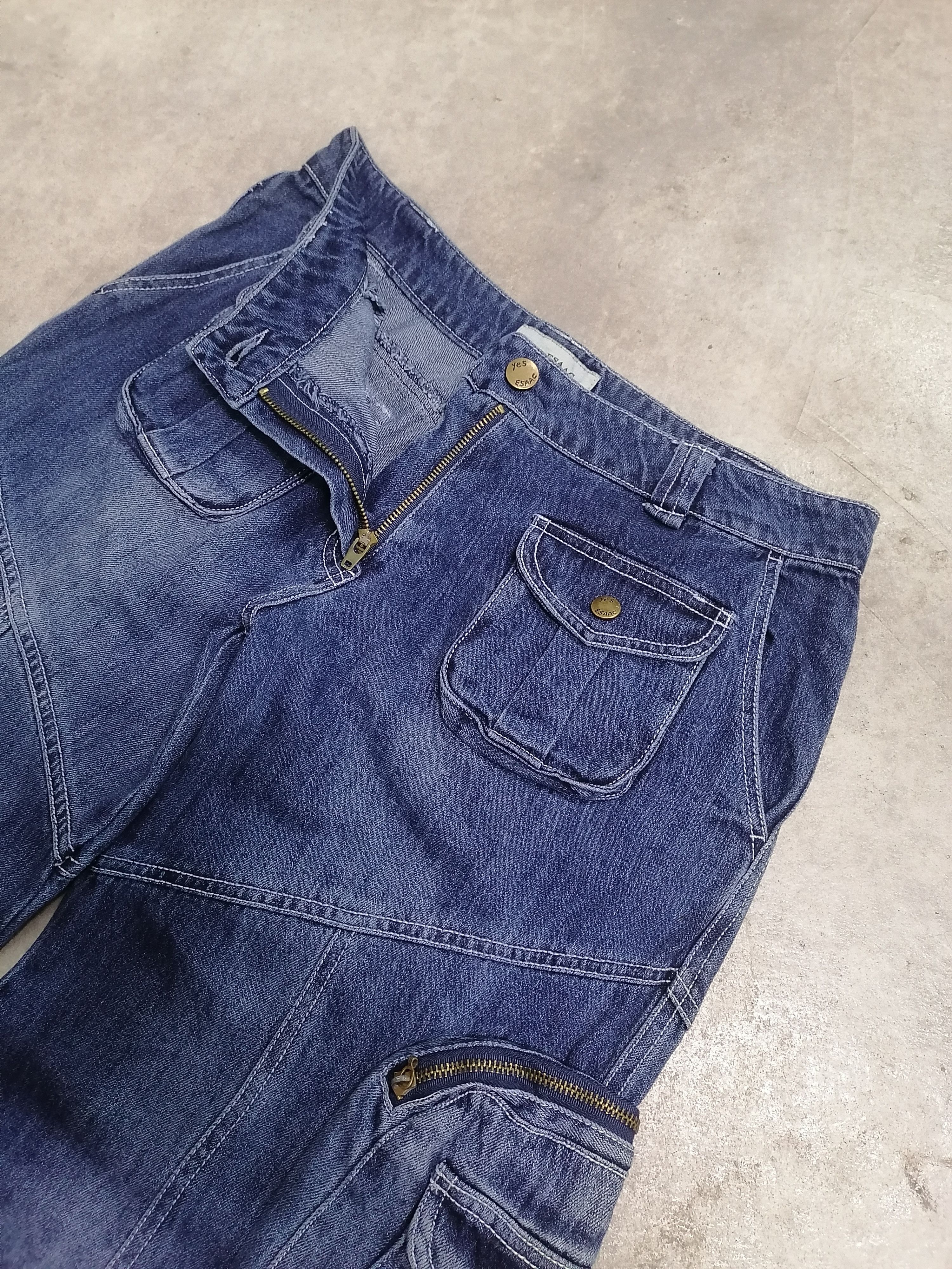 Japanese Brand Sickkk❗3D Pocket Yes Esaac Baggy Denim Pants🔥 Size US 29 - 4 Thumbnail