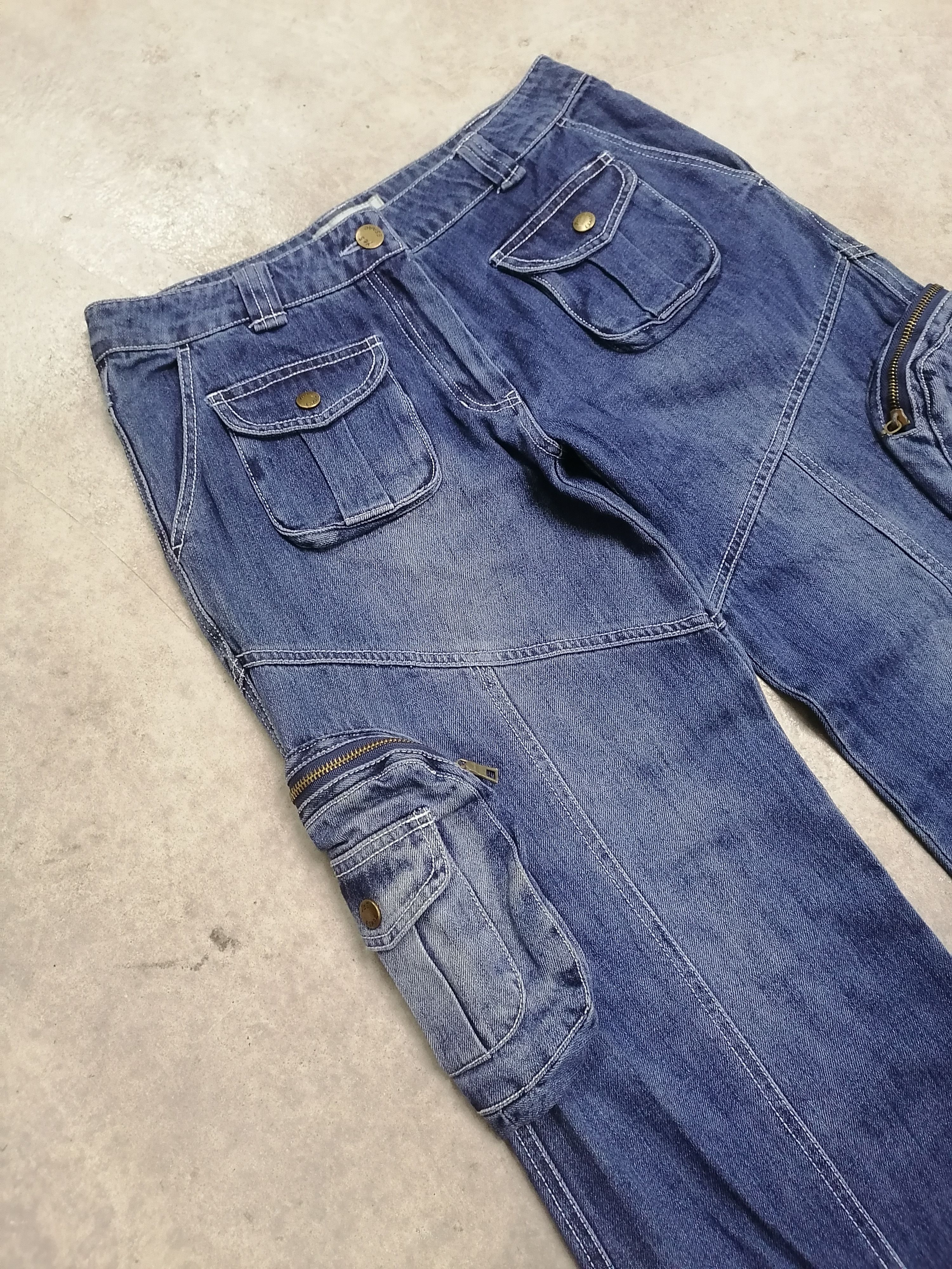 Japanese Brand Sickkk❗3D Pocket Yes Esaac Baggy Denim Pants🔥 Size US 29 - 3 Thumbnail