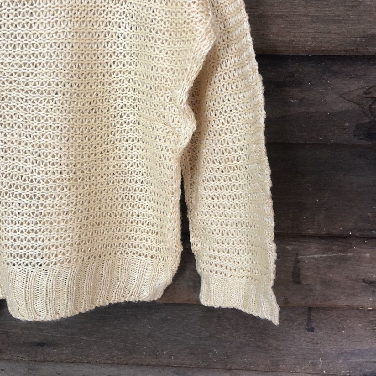 Vintage DL Japan Mesh Net Crochet Yellow Knitwear #7190 Size US L / EU 52-54 / 3 - 5 Thumbnail
