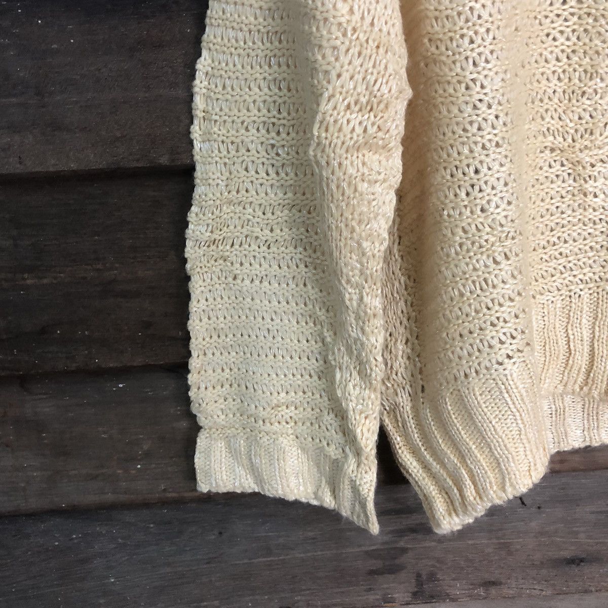 Vintage DL Japan Mesh Net Crochet Yellow Knitwear #7190 Size US L / EU 52-54 / 3 - 10 Thumbnail