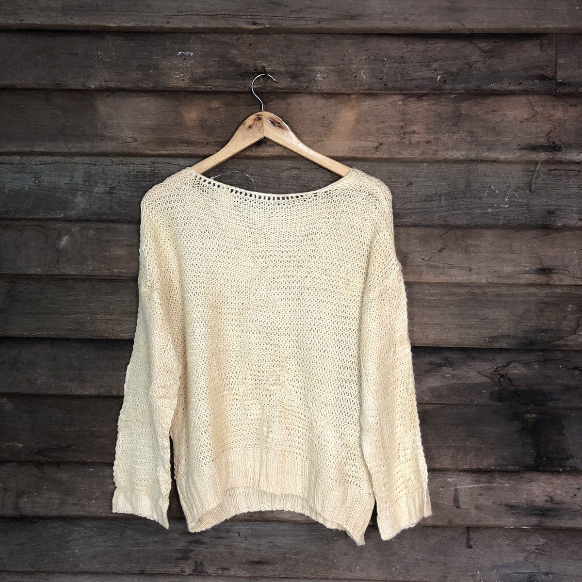 Vintage DL Japan Mesh Net Crochet Yellow Knitwear #7190 Size US L / EU 52-54 / 3 - 9 Thumbnail