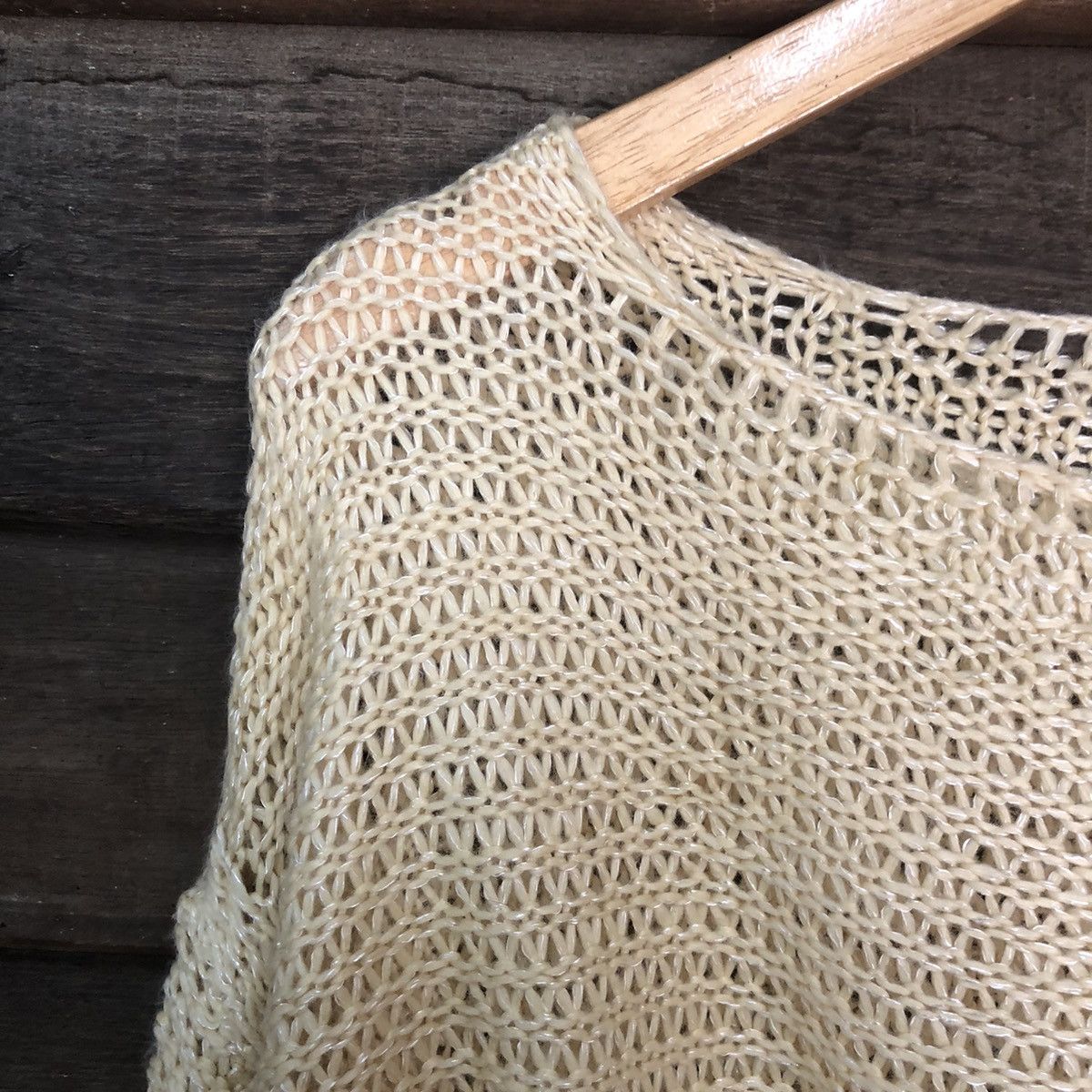 Vintage DL Japan Mesh Net Crochet Yellow Knitwear #7190 Size US L / EU 52-54 / 3 - 6 Thumbnail