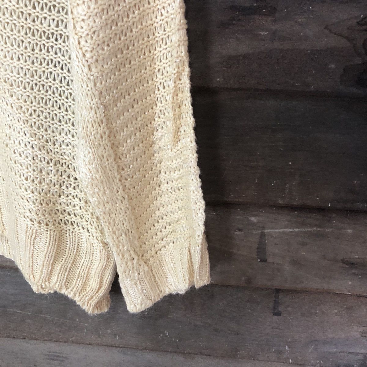 Vintage DL Japan Mesh Net Crochet Yellow Knitwear #7190 Size US L / EU 52-54 / 3 - 11 Thumbnail