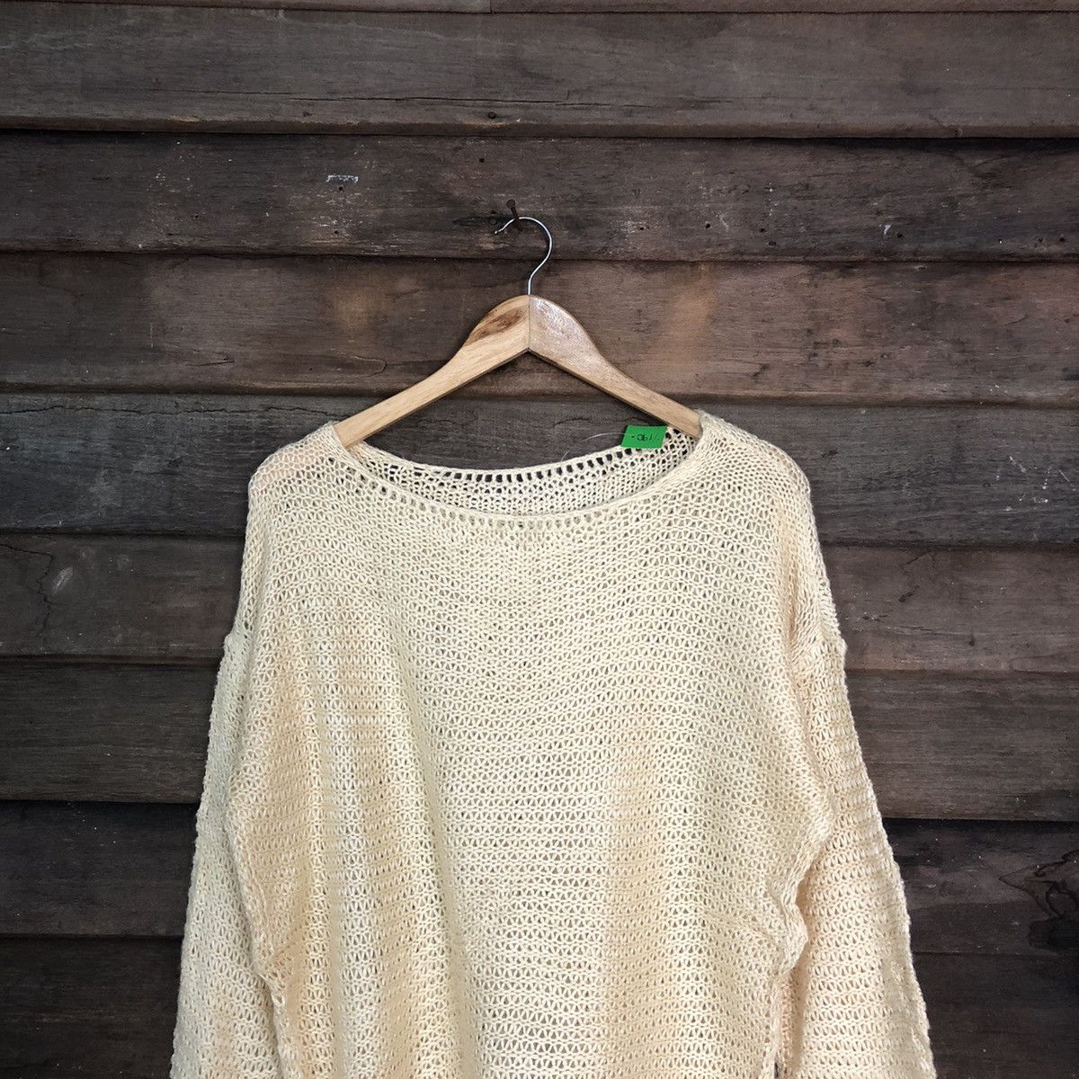 Vintage DL Japan Mesh Net Crochet Yellow Knitwear #7190 Size US L / EU 52-54 / 3 - 2 Thumbnail