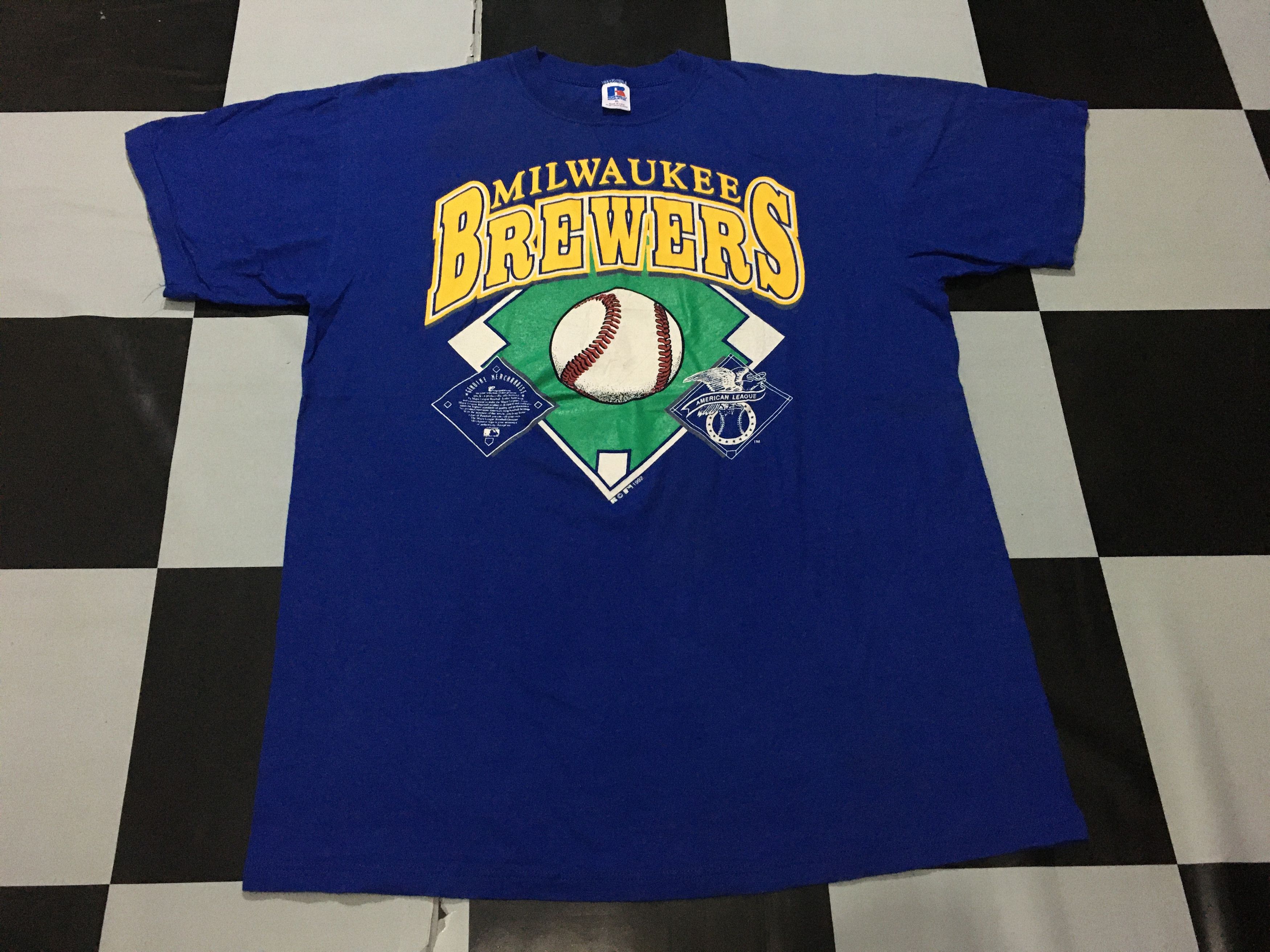 MLB × Vintage Vintage Milwaukee Brewers Shirt MLB 1992 Single Stitch Size US XL / EU 56 / 4 - 2 Thumbnail