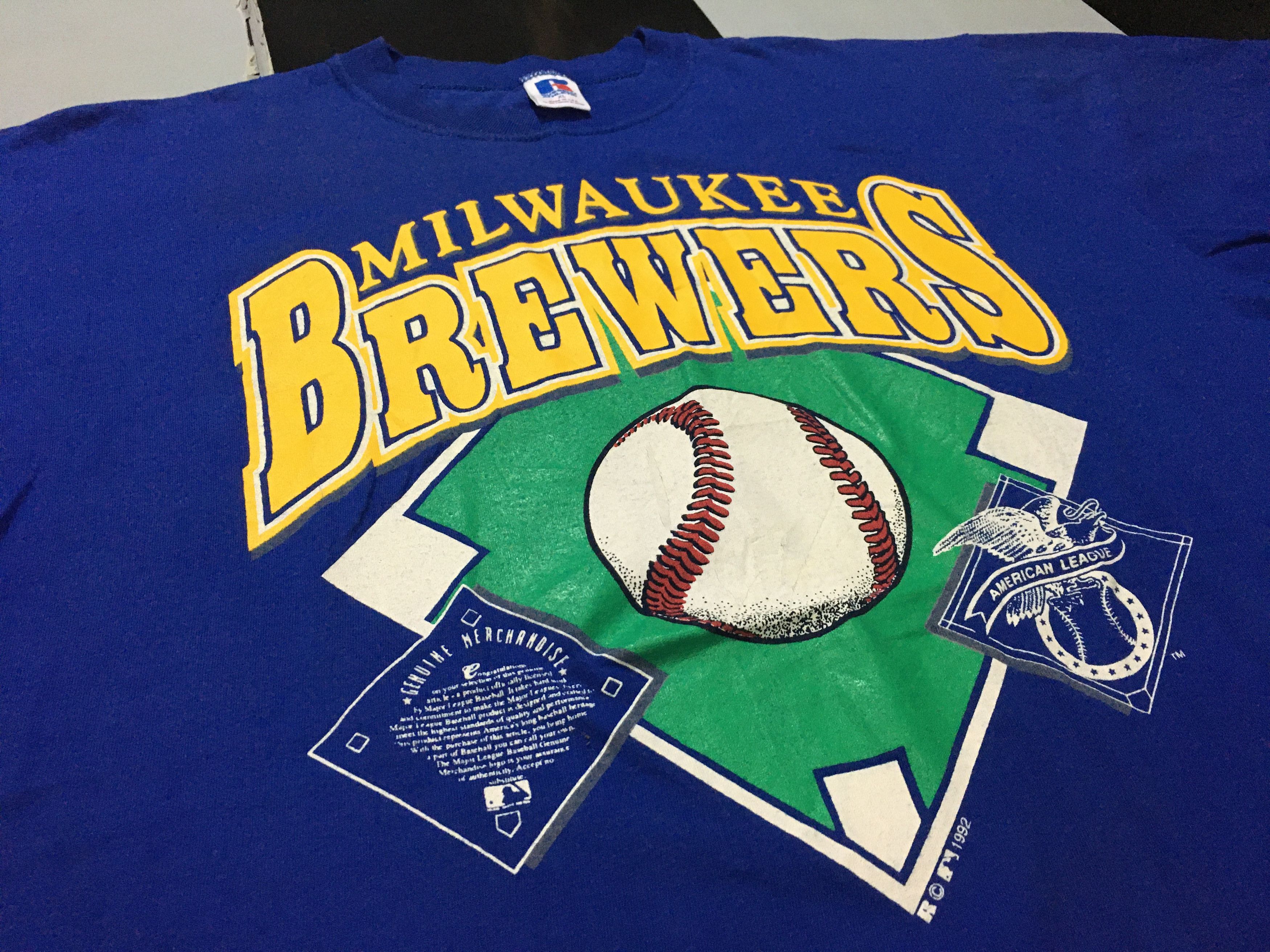 MLB × Vintage Vintage Milwaukee Brewers Shirt MLB 1992 Single Stitch Size US XL / EU 56 / 4 - 1 Thumbnail