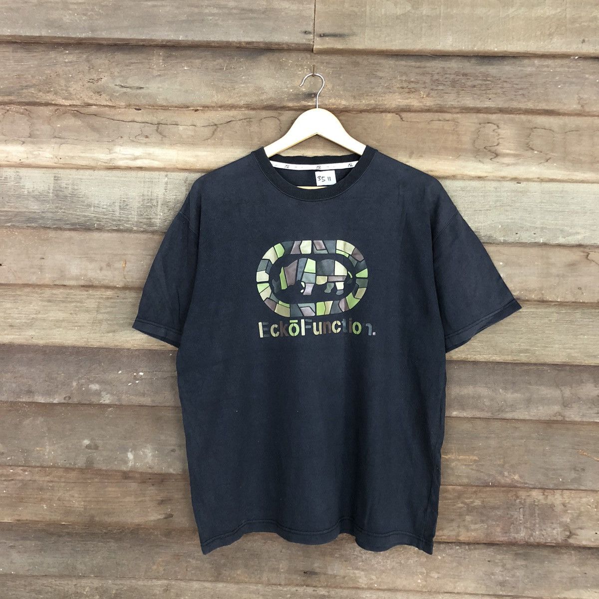 image of Ecko Unltd x Rap Tees Ecko Function Black Short Sleeve Shirt 3511, Men's (Size Large)