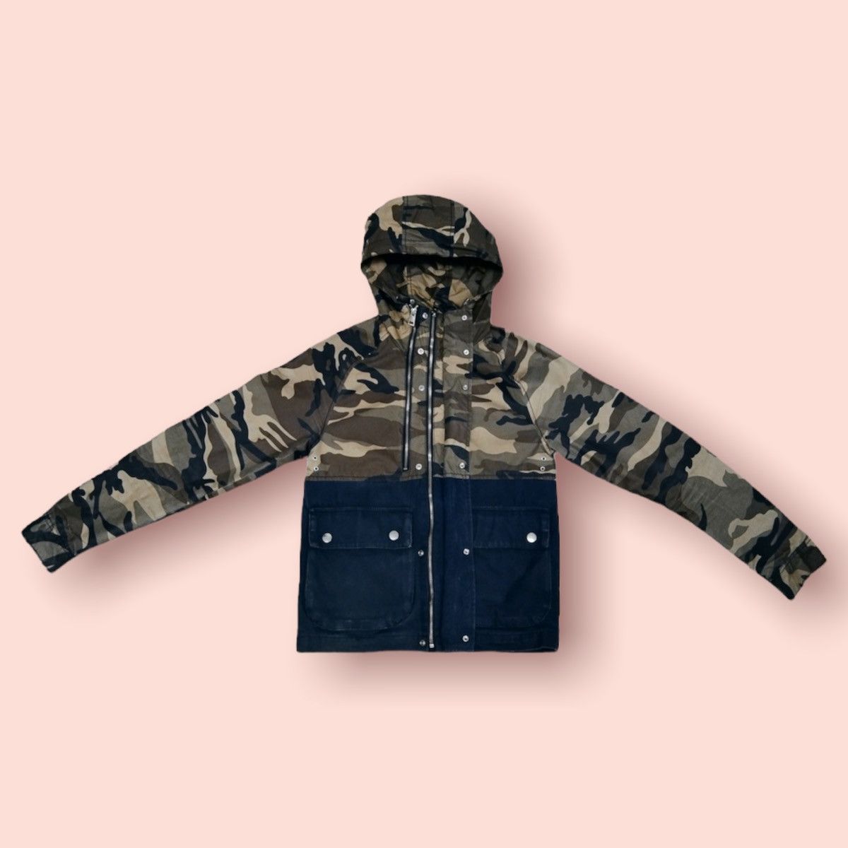 RARE🔥ZARA MAN DENIMWEAR CAMO BIKERS JACKET