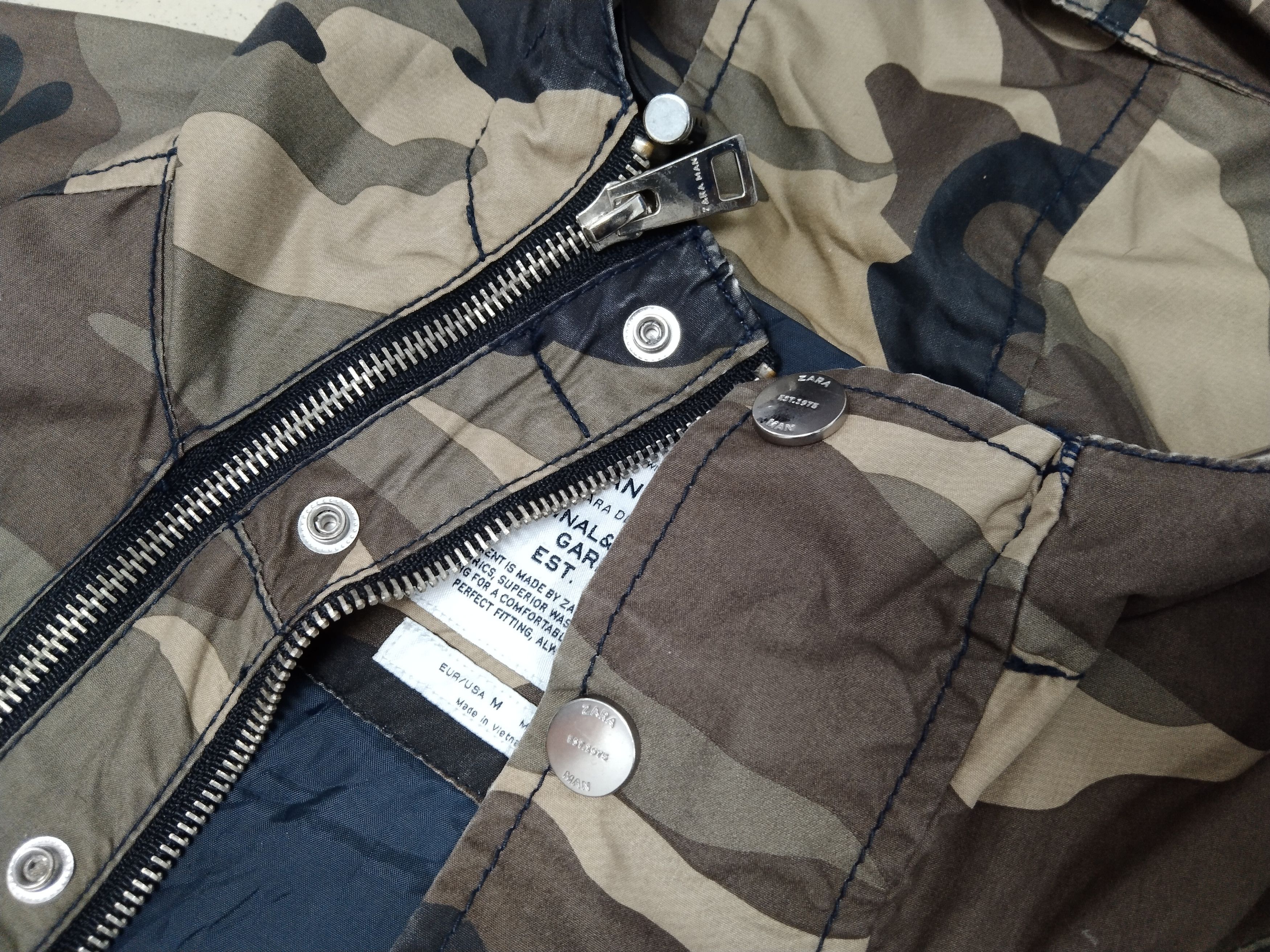 RARE🔥ZARA MAN DENIMWEAR CAMO BIKERS JACKET