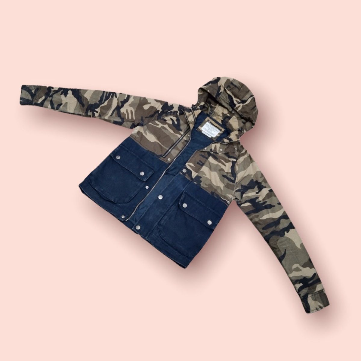 RARE🔥ZARA MAN DENIMWEAR CAMO BIKERS JACKET