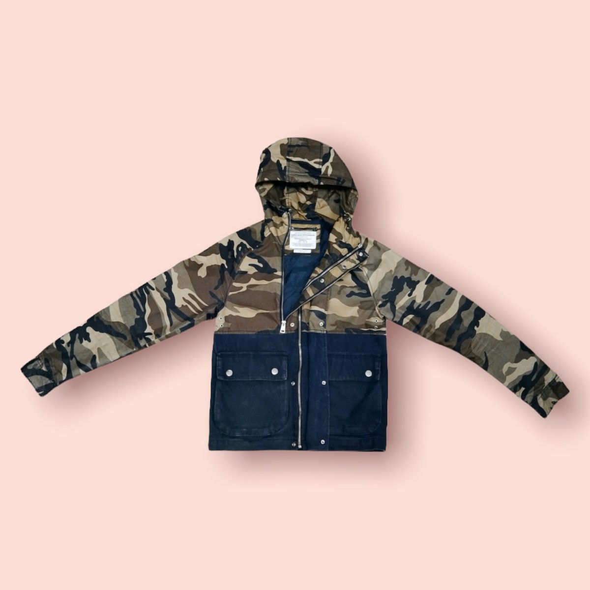 RARE🔥ZARA MAN DENIMWEAR CAMO BIKERS JACKET