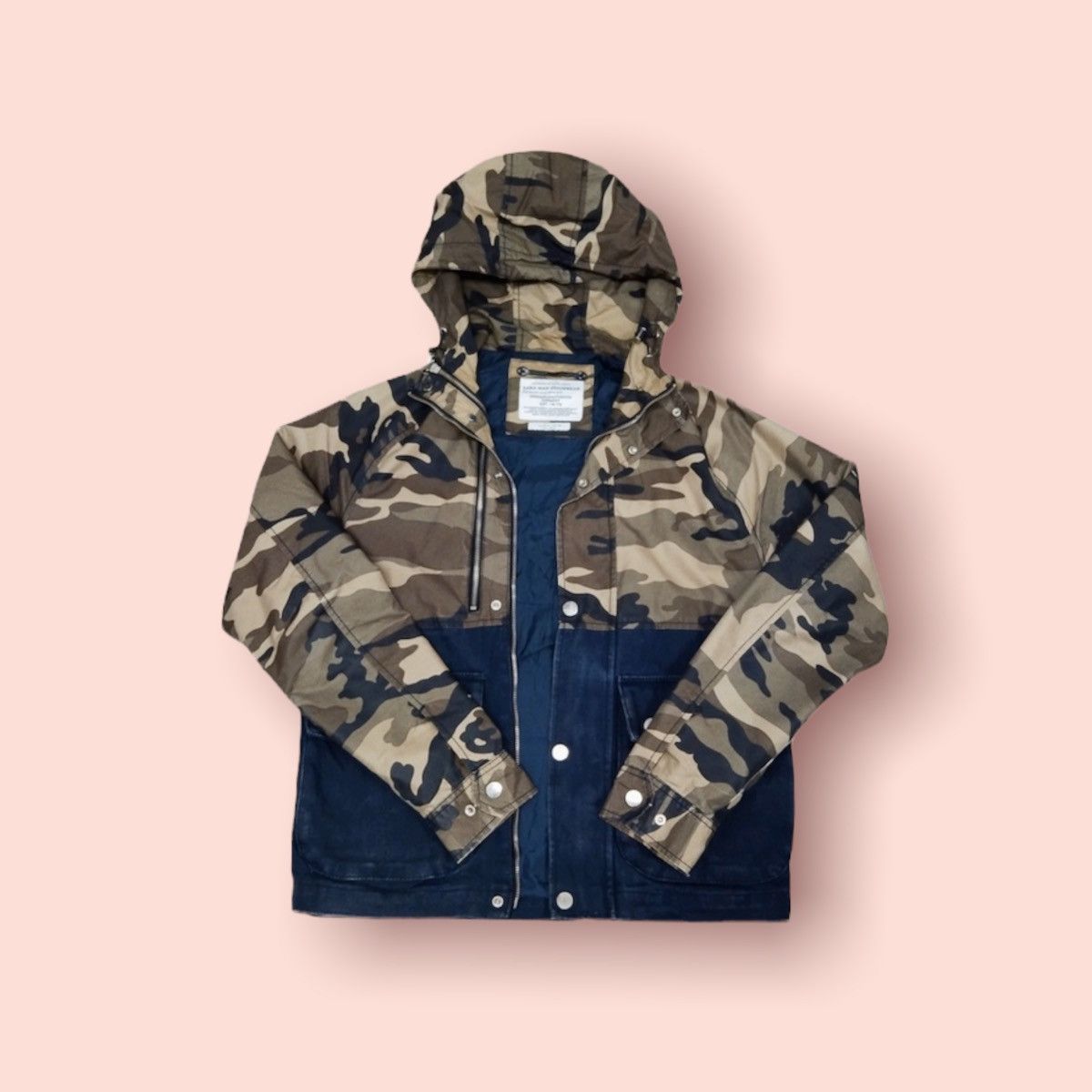 RARE🔥ZARA MAN DENIMWEAR CAMO BIKERS JACKET