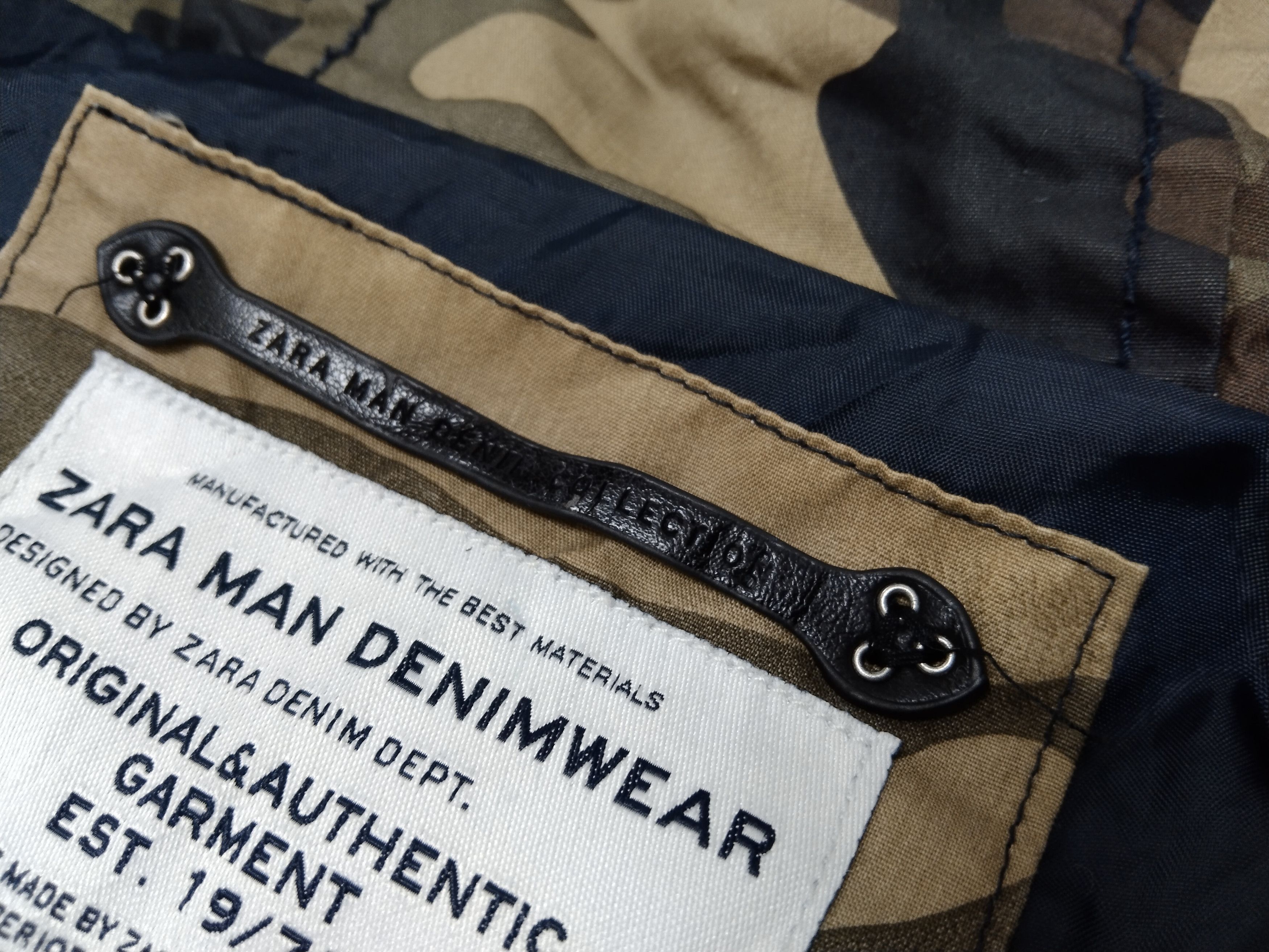 RARE🔥ZARA MAN DENIMWEAR CAMO BIKERS JACKET