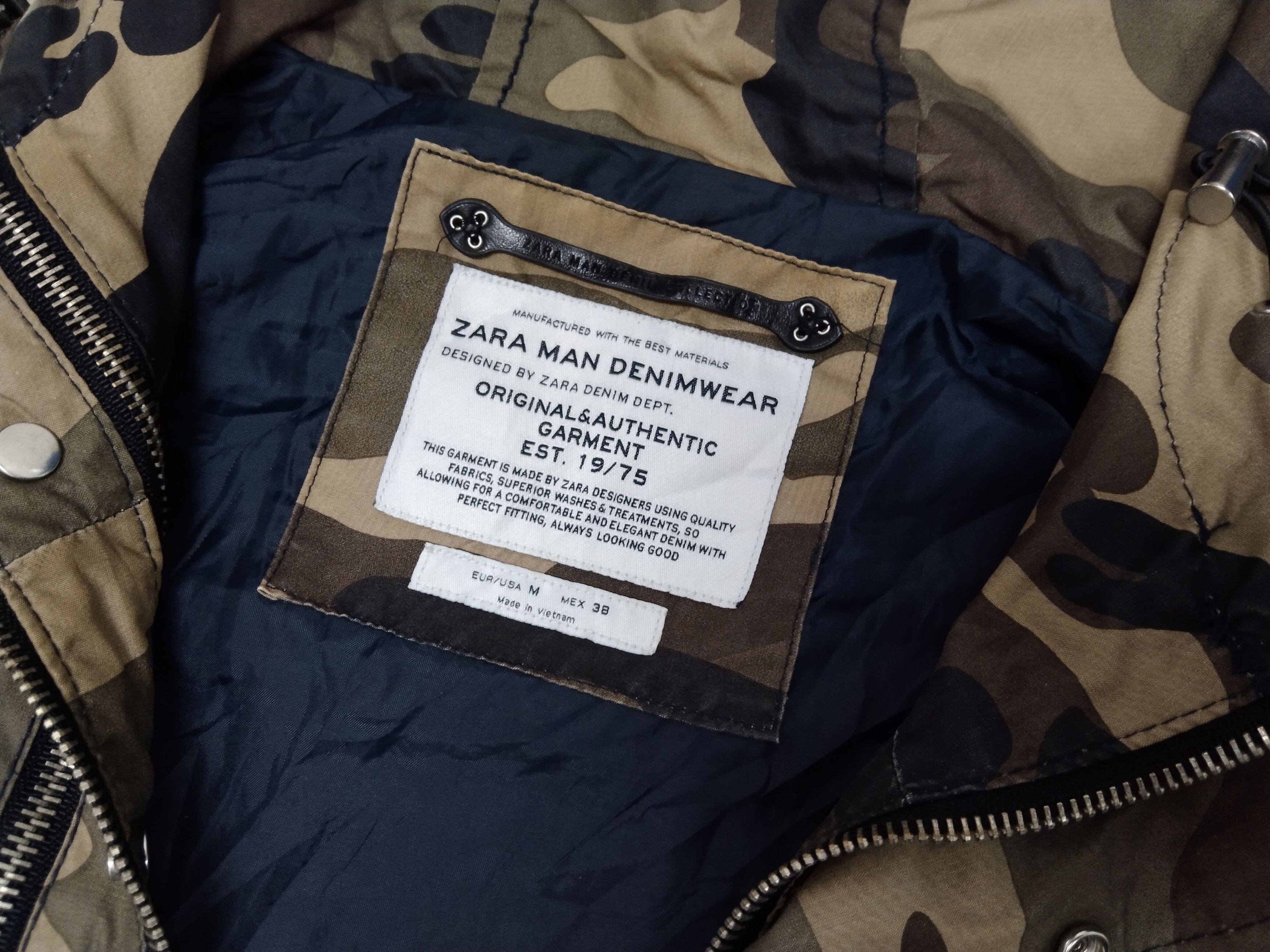 RARE🔥ZARA MAN DENIMWEAR CAMO BIKERS JACKET