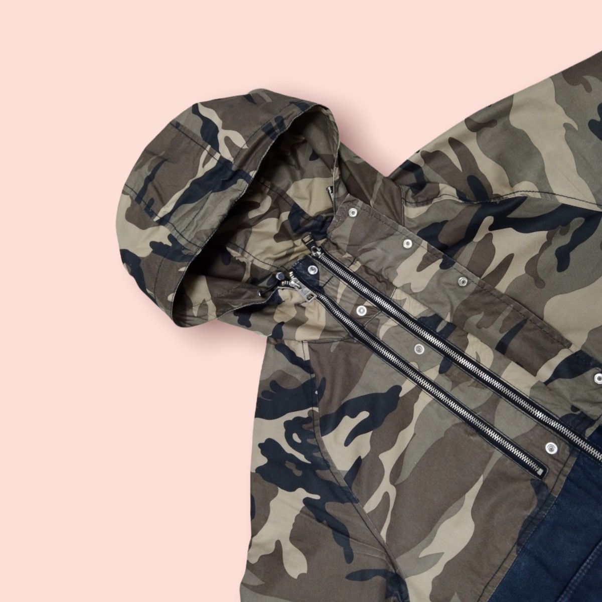 RARE🔥ZARA MAN DENIMWEAR CAMO BIKERS JACKET