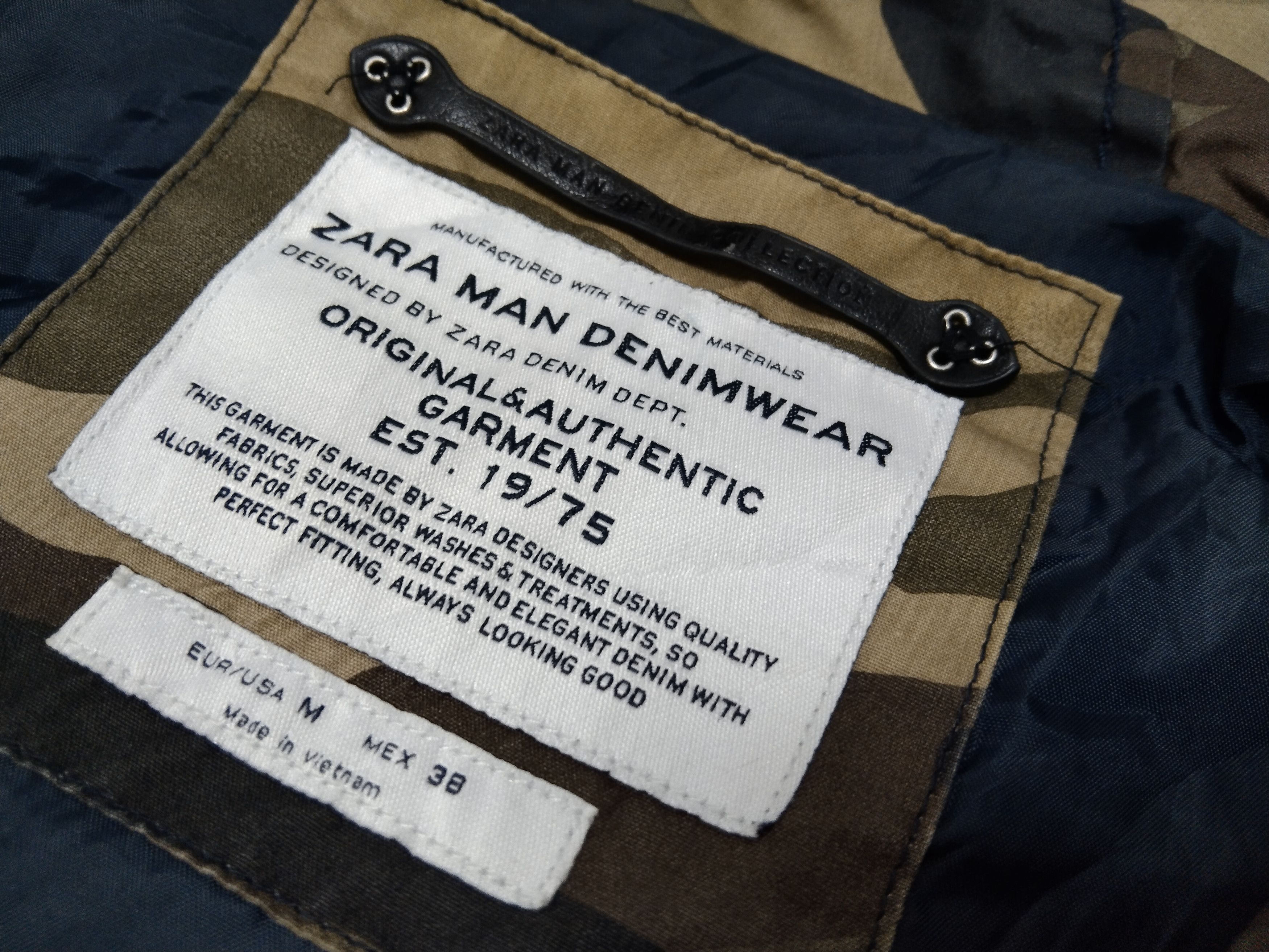 RARE🔥ZARA MAN DENIMWEAR CAMO BIKERS JACKET