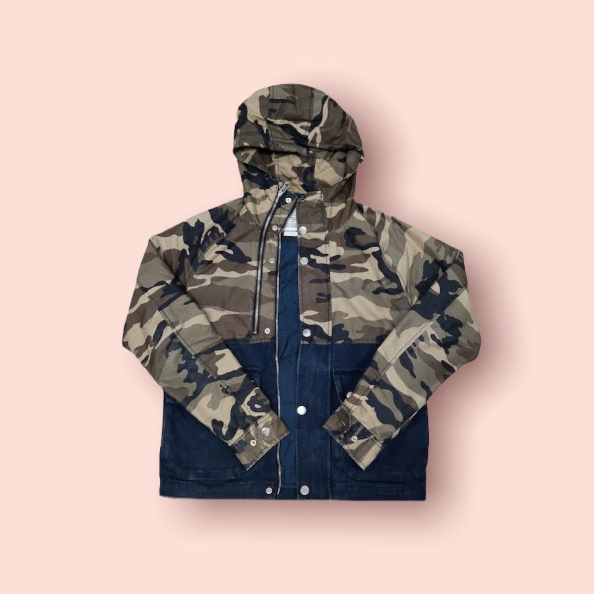 RARE🔥ZARA MAN DENIMWEAR CAMO BIKERS JACKET