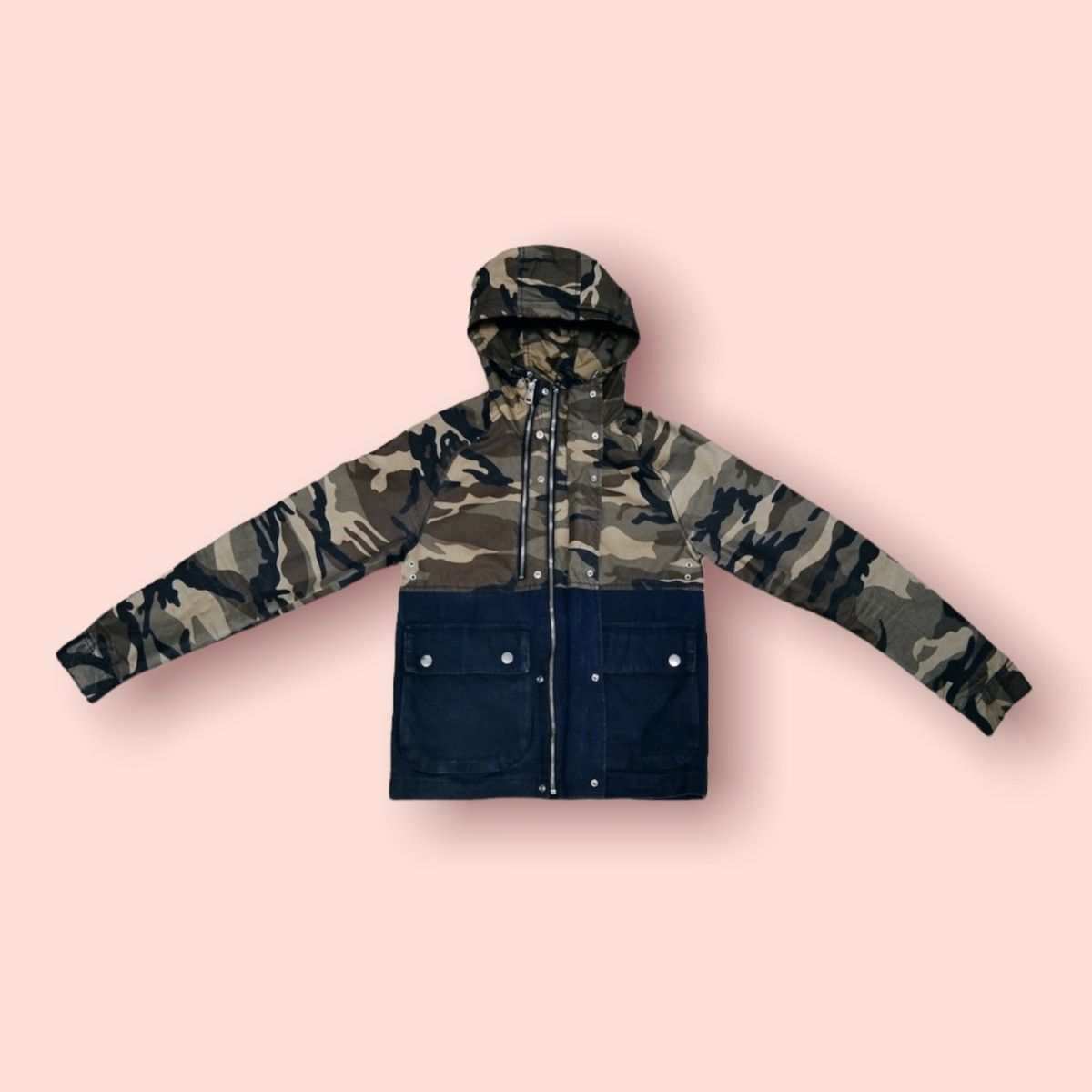 RARE🔥ZARA MAN DENIMWEAR CAMO BIKERS JACKET