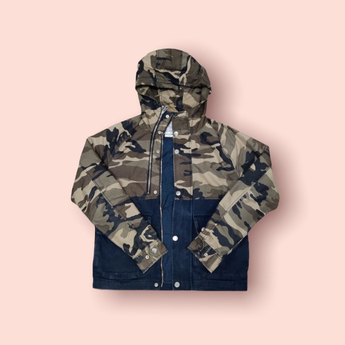 RARE🔥ZARA MAN DENIMWEAR CAMO BIKERS JACKET