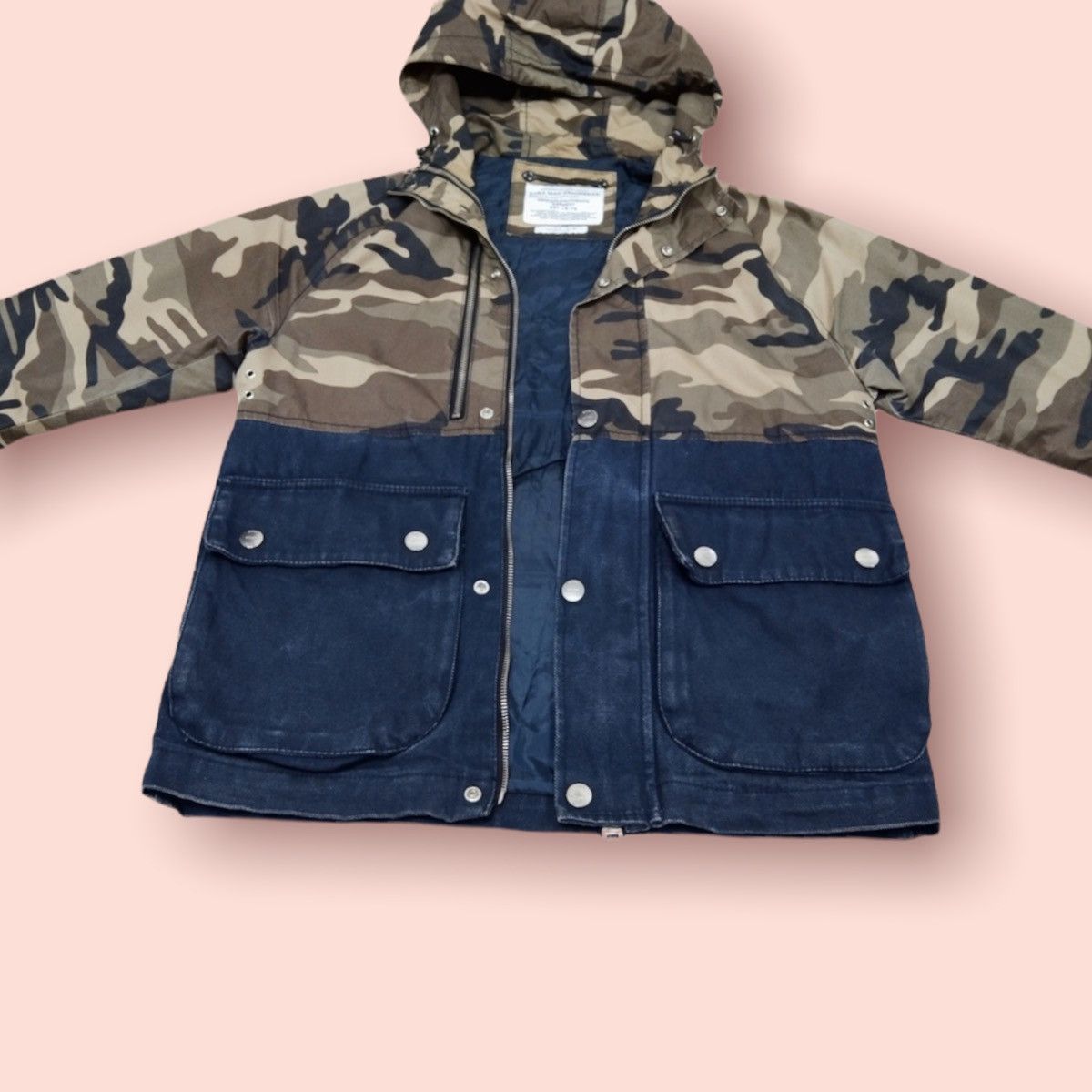 RARE🔥ZARA MAN DENIMWEAR CAMO BIKERS JACKET
