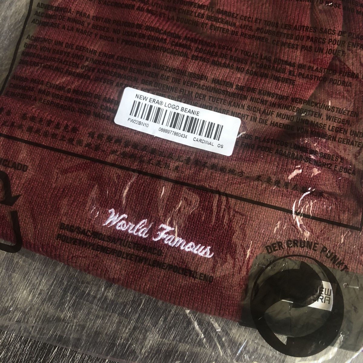 New Era × Supreme Supreme New Era Box Logo Beanie World Famous - Cardinal Red Size ONE SIZE - 3 Thumbnail