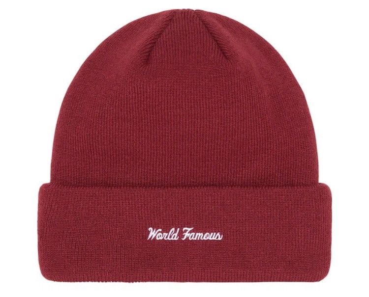 New Era × Supreme Supreme New Era Box Logo Beanie World Famous - Cardinal Red Size ONE SIZE - 4 Thumbnail