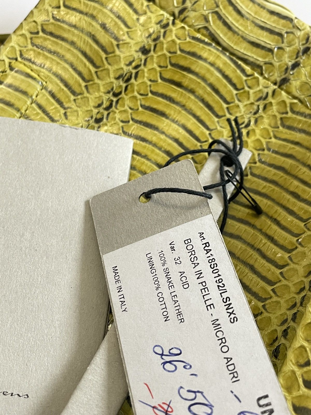 Rick Owens Rick Owens Micro Adri Yellow Python Bag RARE Size ONE SIZE - 7 Thumbnail
