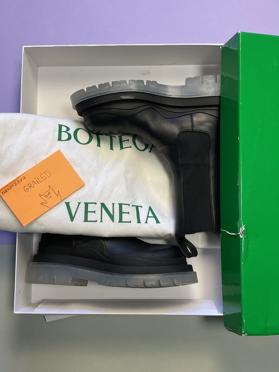 image of Bottega Veneta Chelsea Lug Boots in Black, Women's (Size 10)