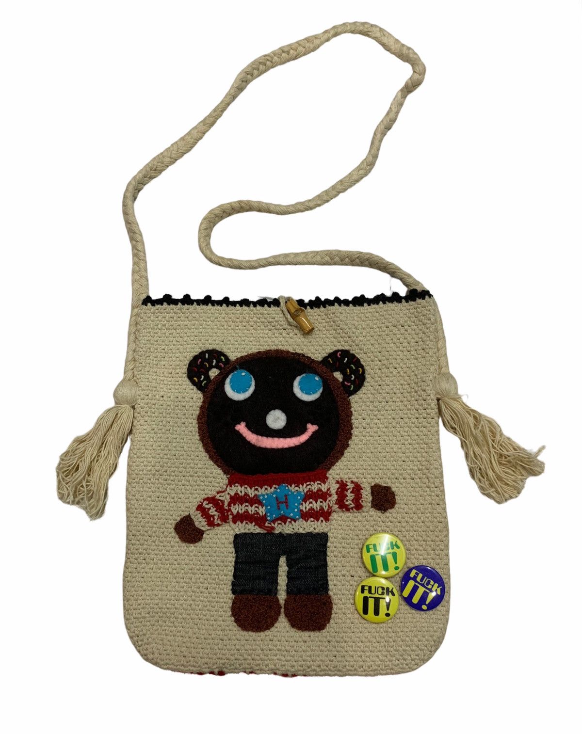 Hysteric Glamour 🇯🇵 1990s Hysteric Glamour Crochet Knit Sling Bag Size ONE SIZE - 1 Thumbnail