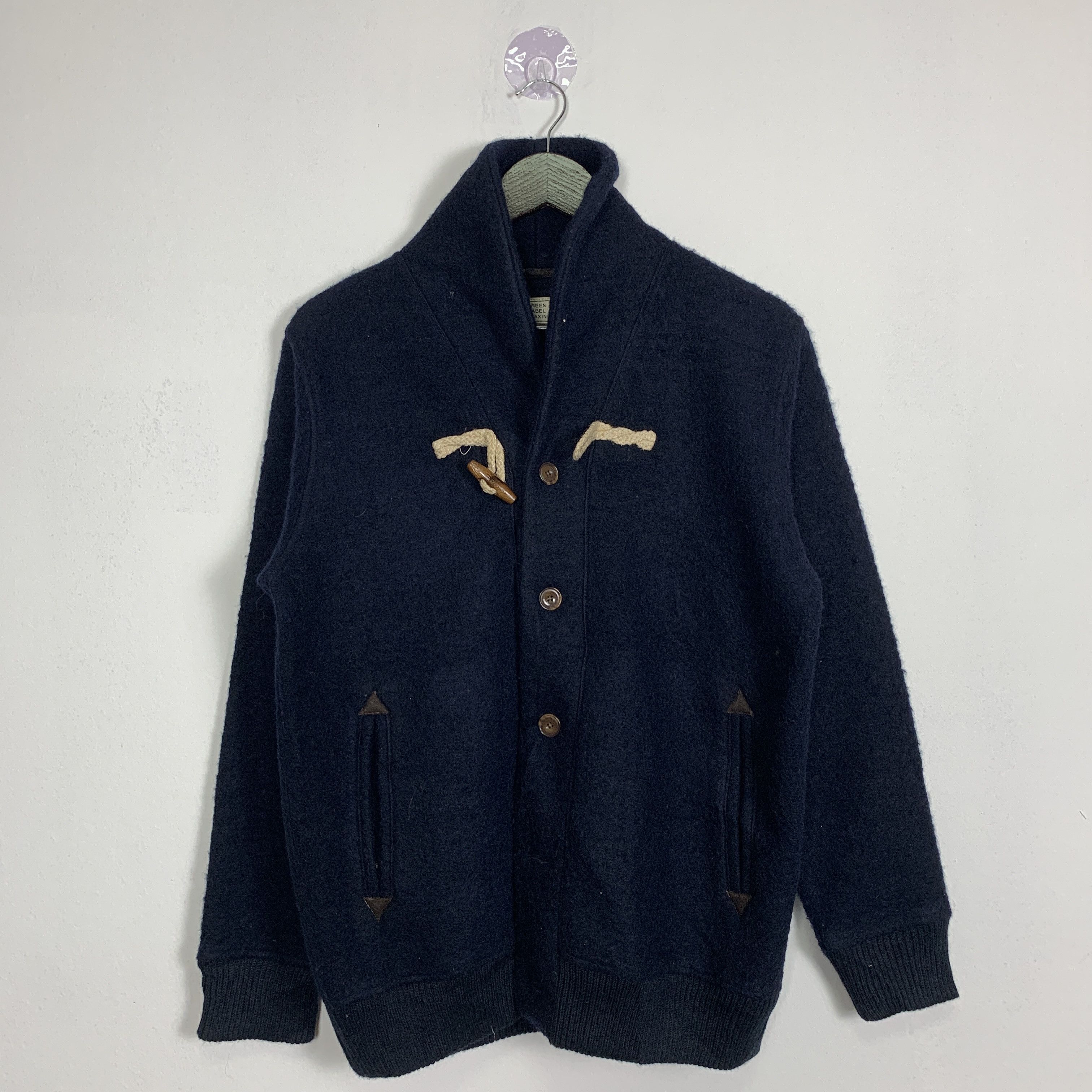 image of Wool Vintage Jacket in Dark Blue, Men's (Size Small)