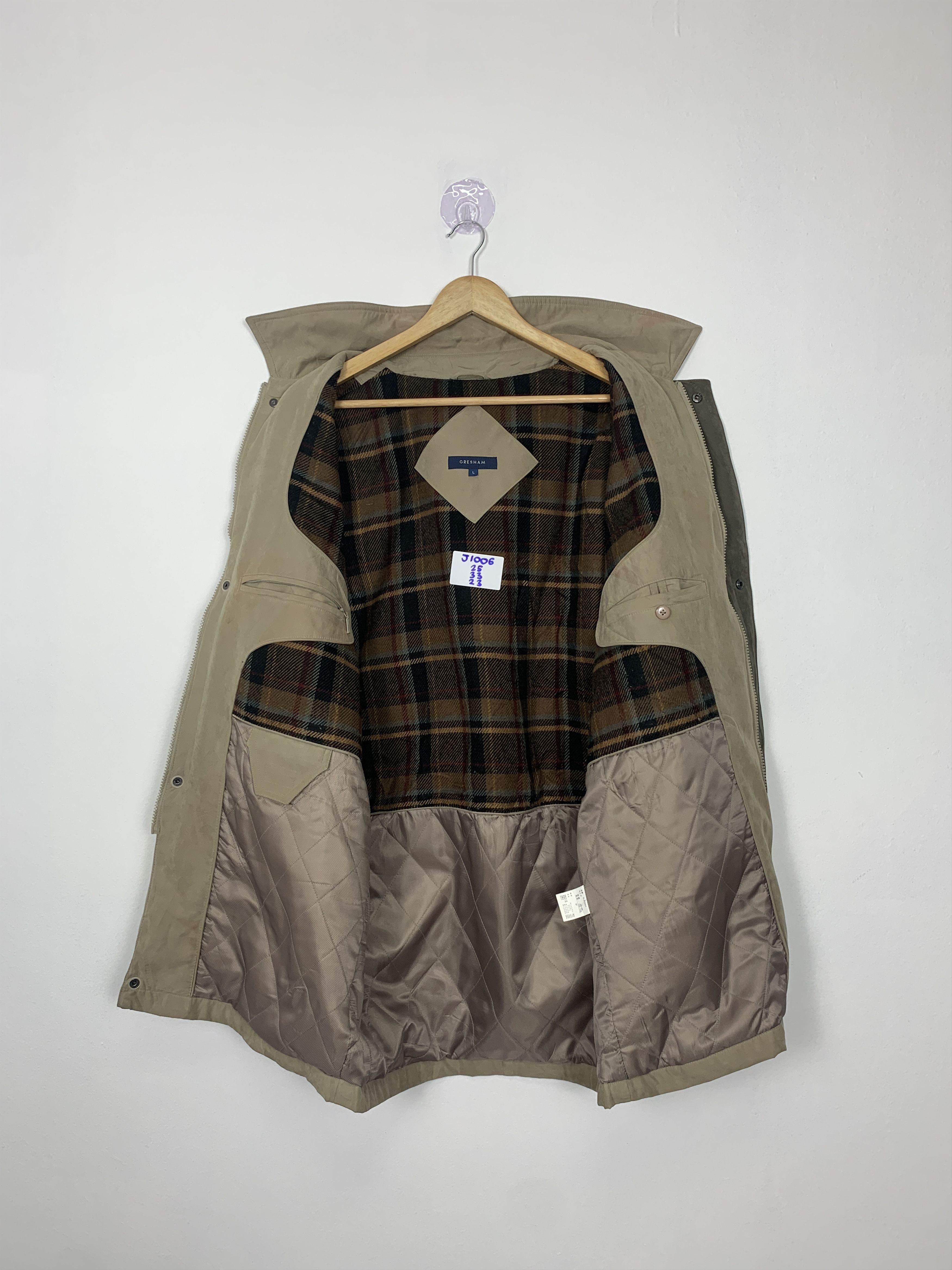 Japanese Brand Vintage GERSHAM Checkered Lining Long Jacket J1006 Size US M / EU 48-50 / 2 - 7 Thumbnail