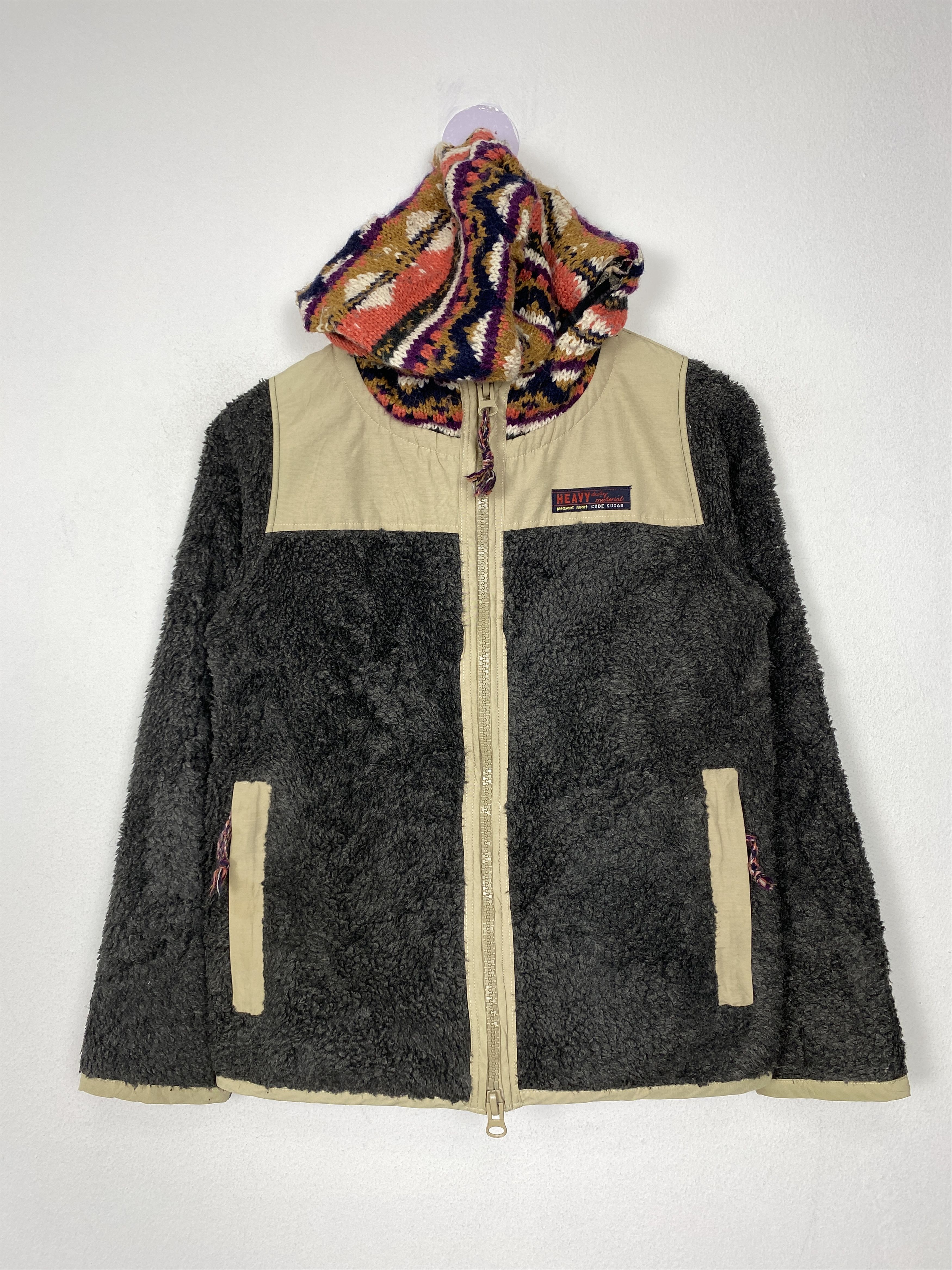 image of Vintage Cube Sugar Hoodie Sherpa Zip Up Jacket, Men's (Size Small)