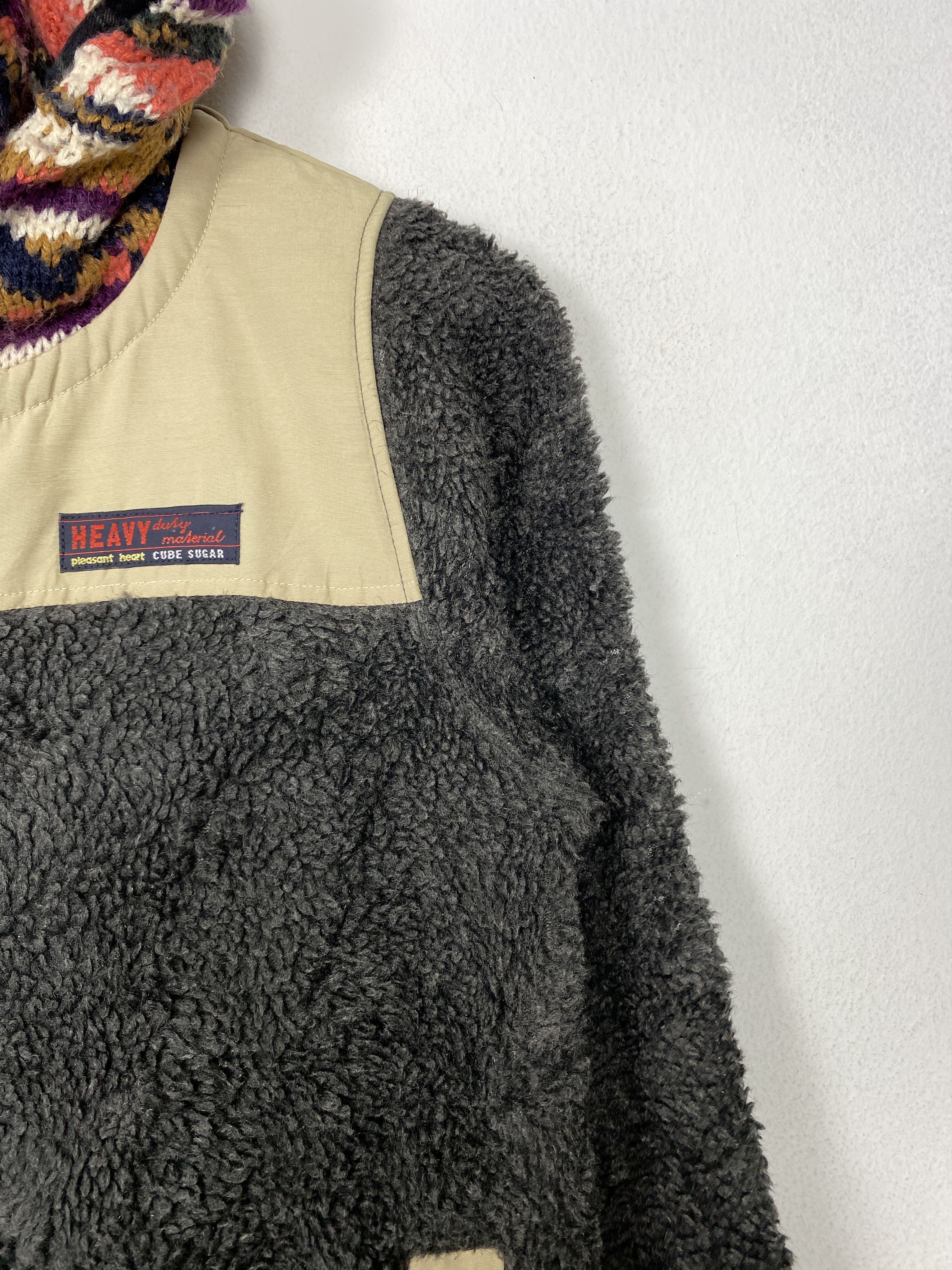 Japanese Brand Vintage Cube Sugar Hoodie Sherpa Zip Up Jacket J1567 Size US S / EU 44-46 / 1 - 3 Thumbnail