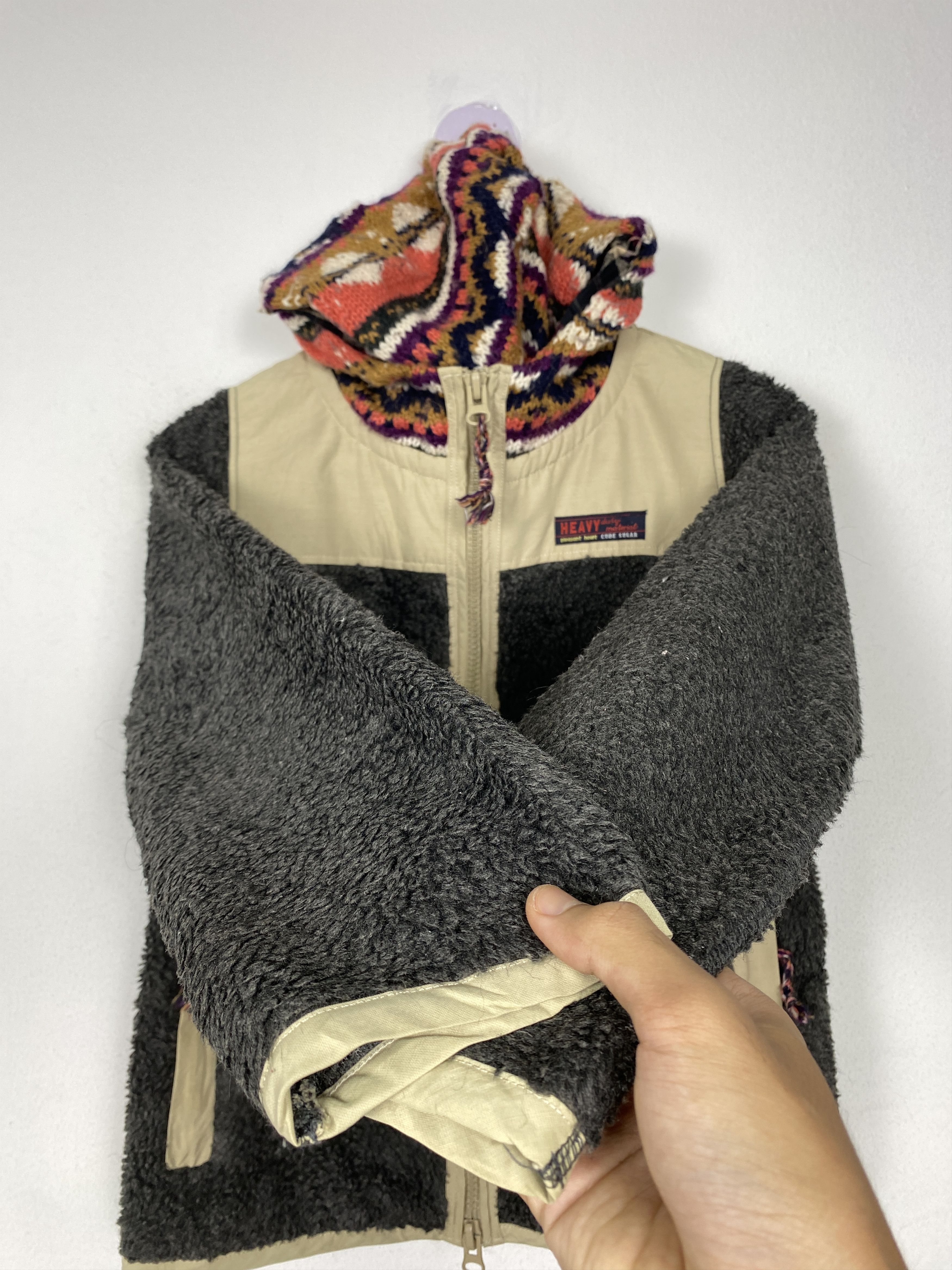 Japanese Brand Vintage Cube Sugar Hoodie Sherpa Zip Up Jacket J1567 Size US S / EU 44-46 / 1 - 7 Thumbnail