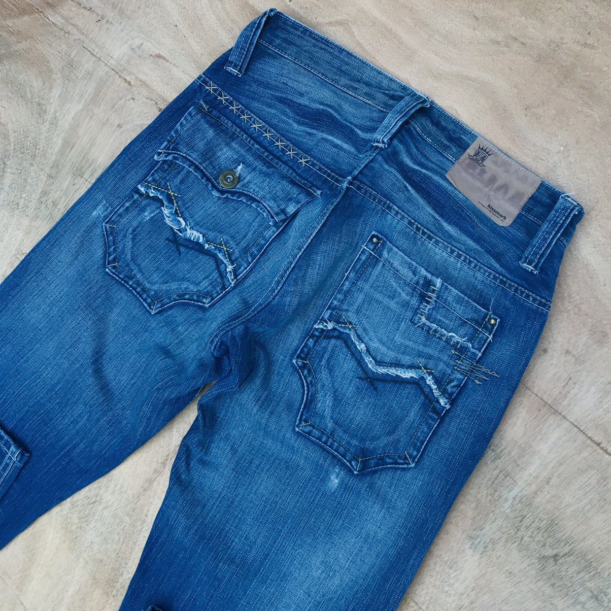 Japanese Brand Kissmark Kapital style distressed denim deconstructed pocket Size US 29 - 12 Thumbnail