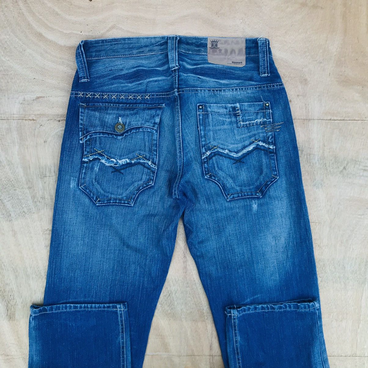 Japanese Brand Kissmark Kapital style distressed denim deconstructed pocket Size US 29 - 13 Thumbnail