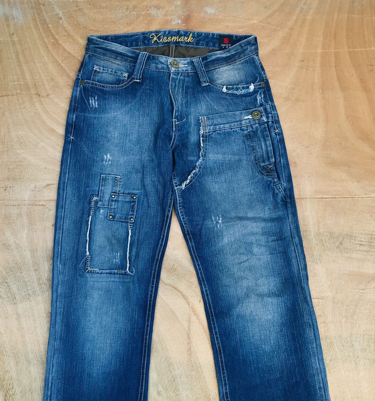 Japanese Brand Kissmark Kapital style distressed denim deconstructed pocket Size US 29 - 4 Thumbnail