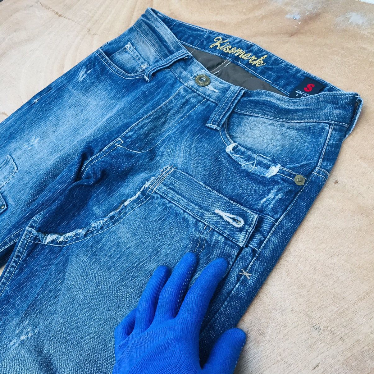 Japanese Brand Kissmark Kapital style distressed denim deconstructed pocket Size US 29 - 7 Thumbnail