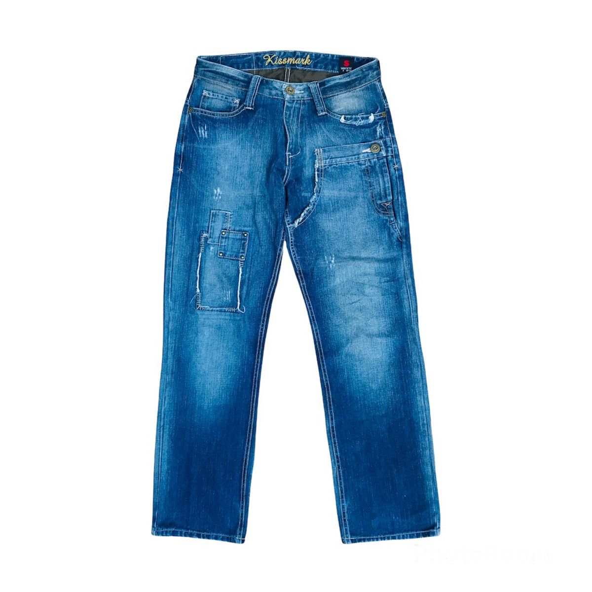 Japanese Brand Kissmark Kapital style distressed denim deconstructed pocket Size US 29 - 1 Thumbnail